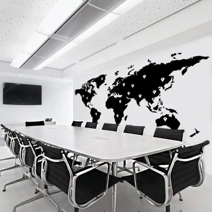 Large World Map Wall Decal Decor Sticker