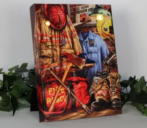 Lighted Tabletop Canvas | Firefighter