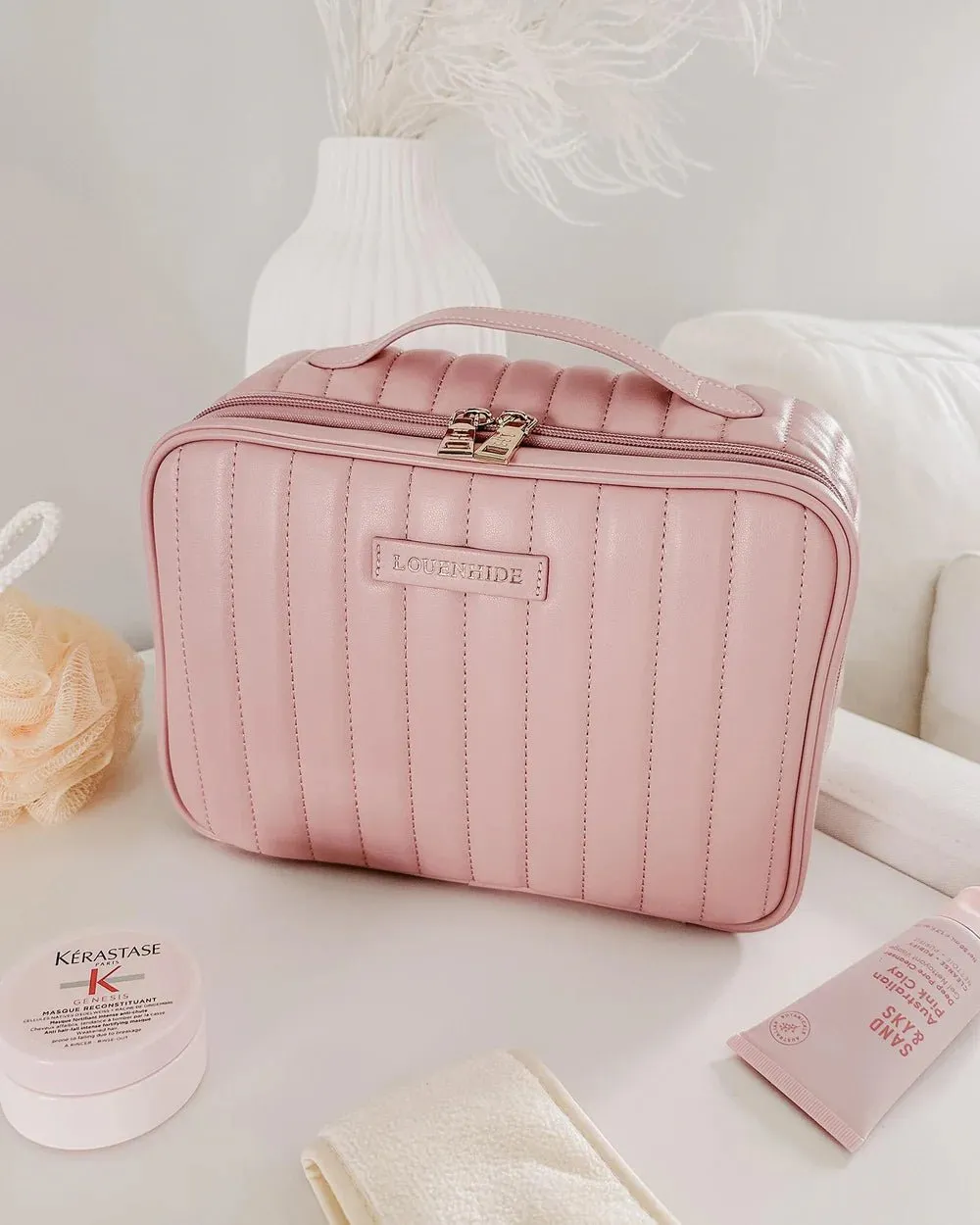 MAGGIE COSMETIC CASE PALE PINK