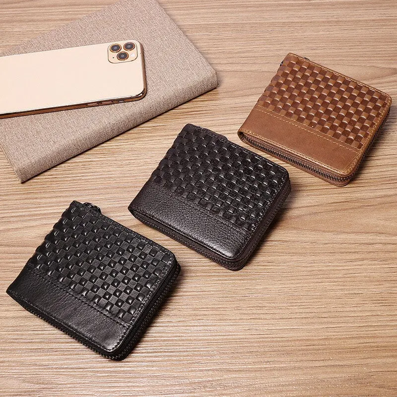 Men Genuine Leather RFID Anti-theft Chain Multi-slot Retro Business Card Holder Wallet