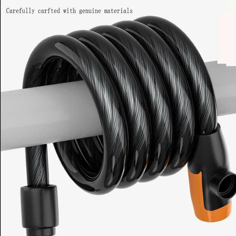 Mountain Bike Cable Lock Key Electric Password Fixed Secure Anti Theft with Mounting Bracket Scooter Bicycle Lock