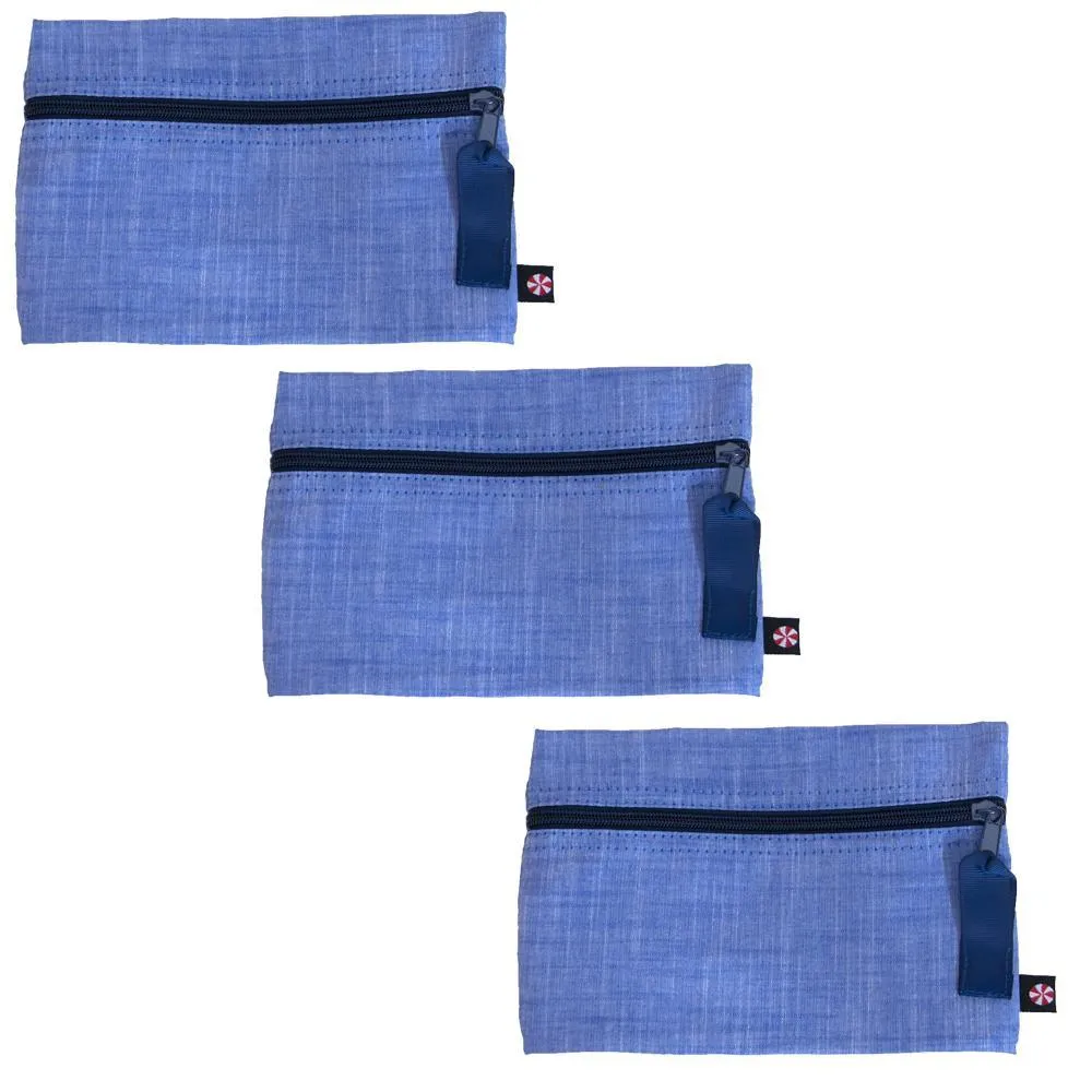 NAVY CHAMBRAY COSMO BAG