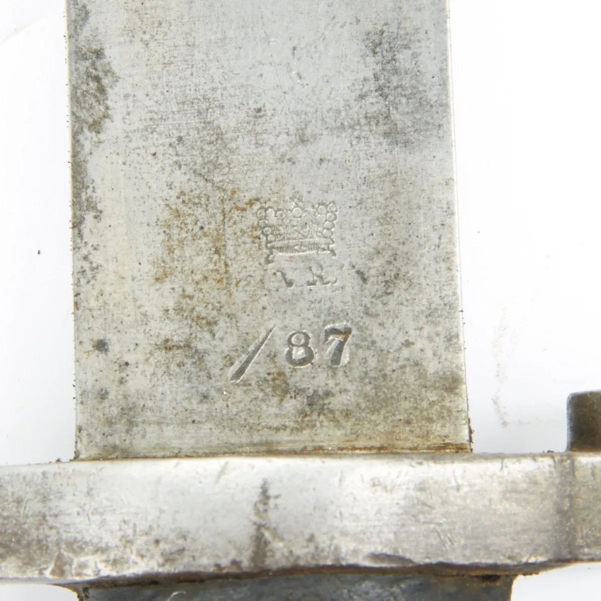 Original British Martini-Henry Rifle P-1887 MkI Sword Bayonet with Steel Mounted Leather Scabbard