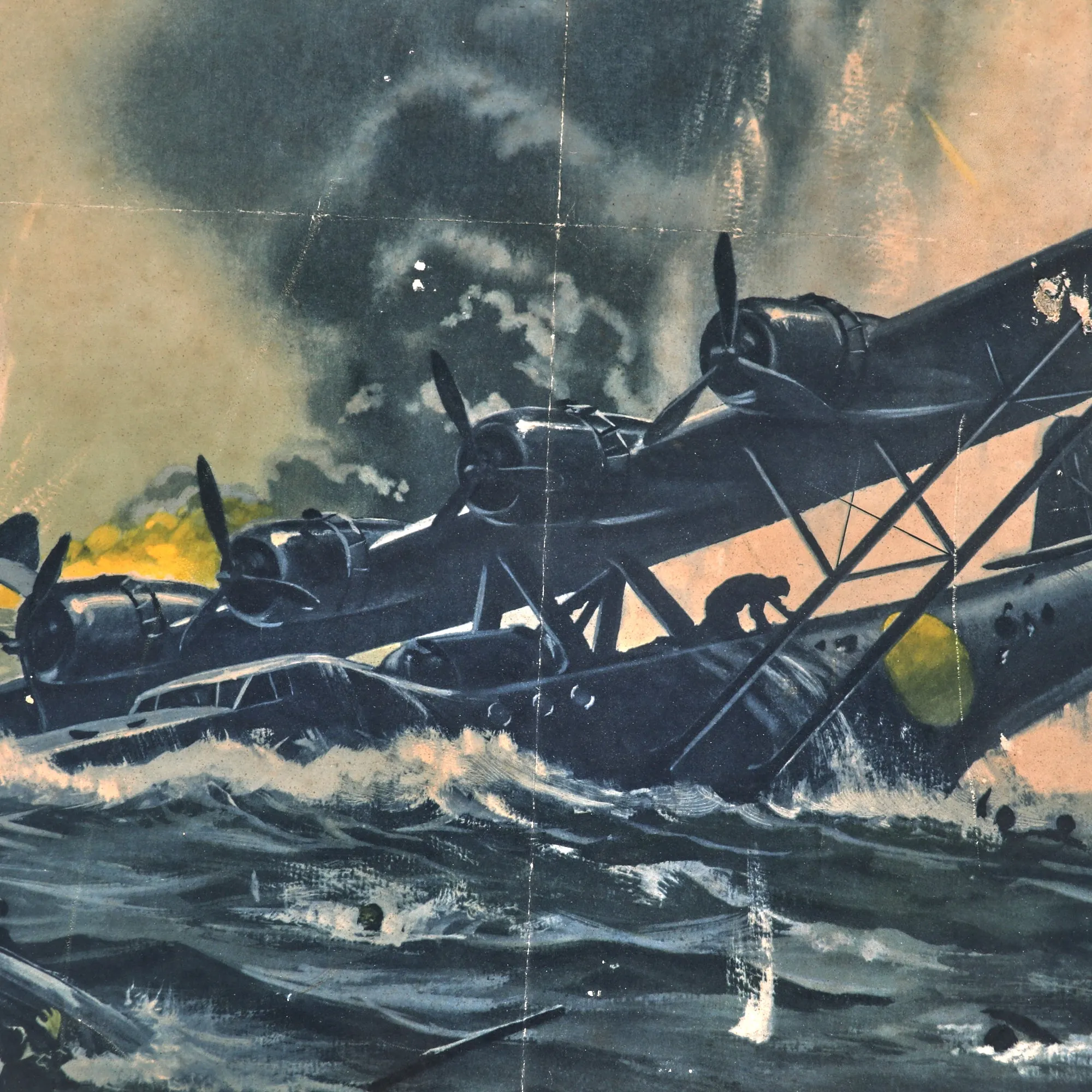 Original British WWII Anti-Japanese Propaganda Board - Smash Japanese Aggression - 19 x 29”