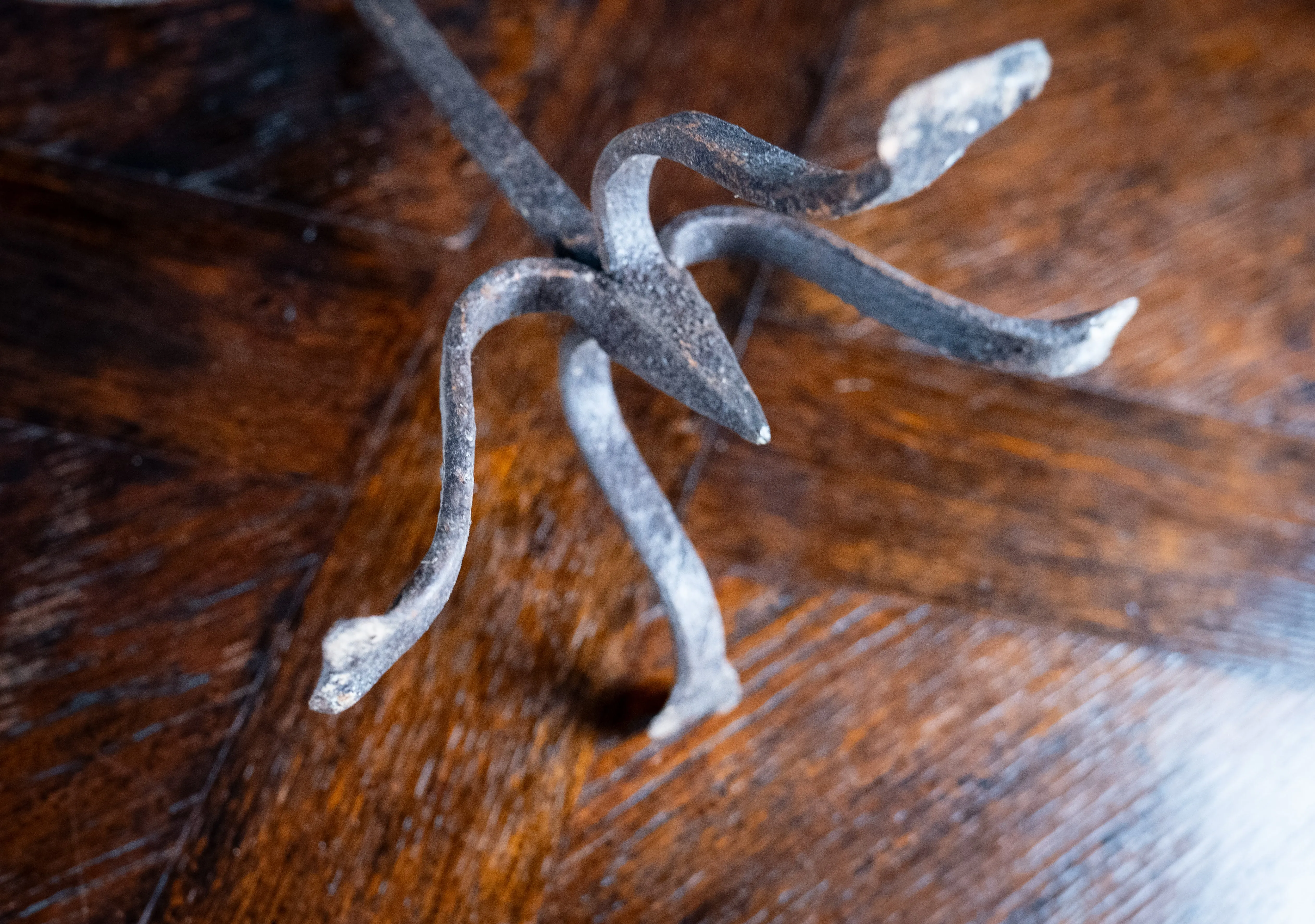 Pair Of Scandinavian Wrought Iron Candle Holders, c.1800