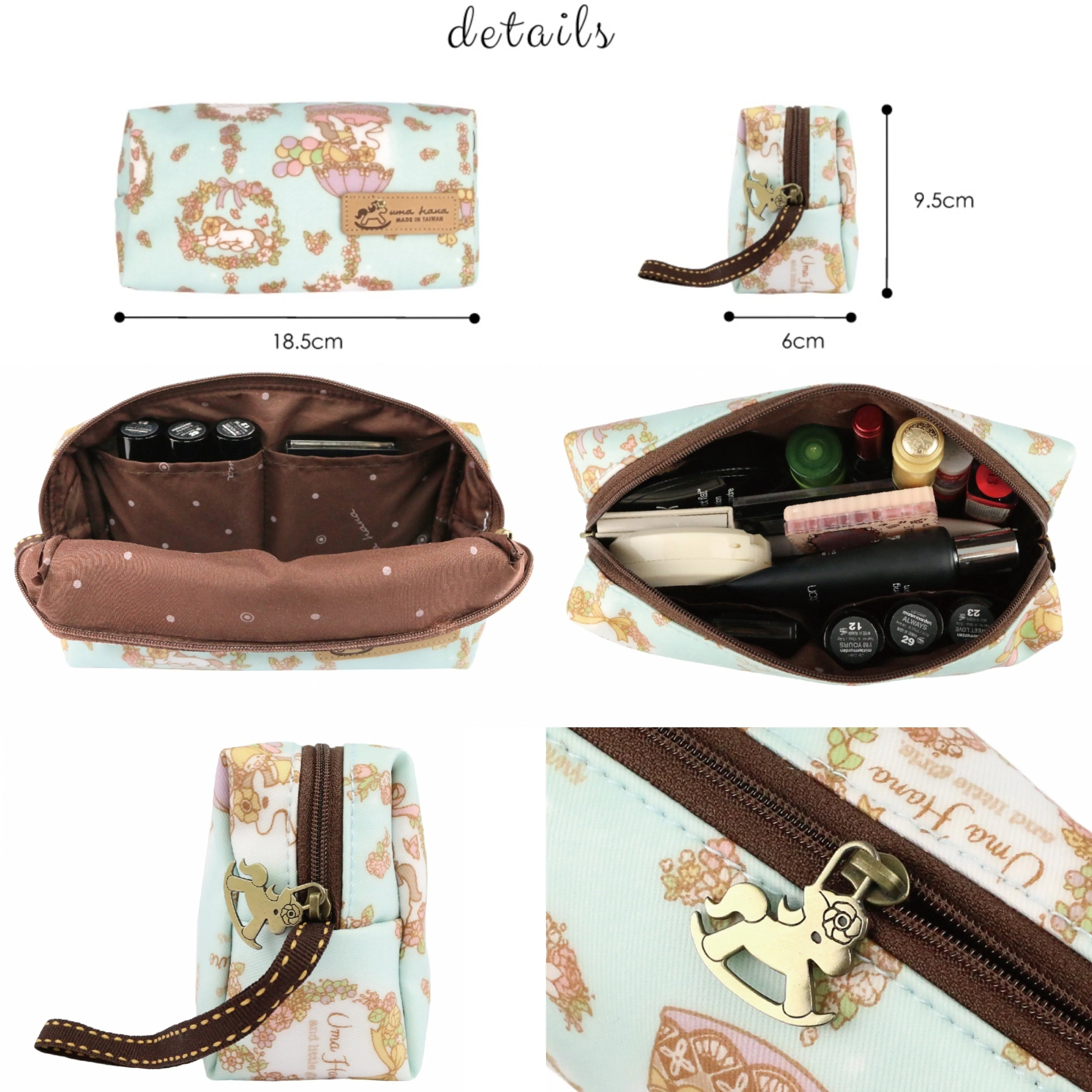 Purple Penguin Market Rectangle Cosmetic Bag