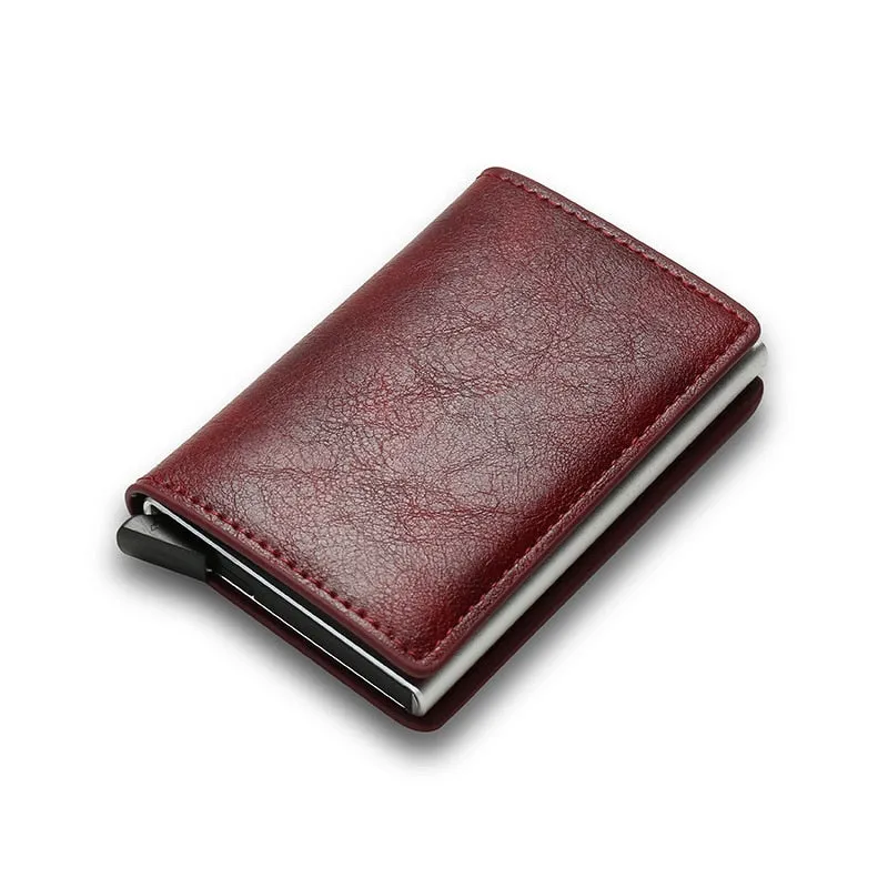 RFID Blocking Wallet Anti-Theft ID Carbon Fiber Metal Credit Card Holder Money Clip