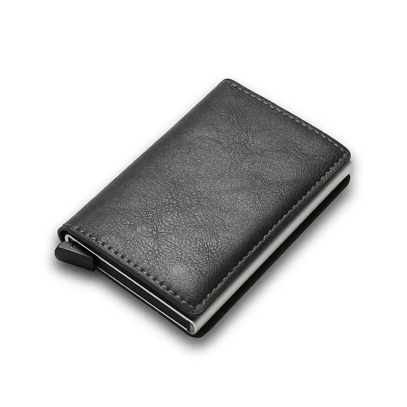 RFID Blocking Wallet Anti-Theft ID Carbon Fiber Metal Credit Card Holder Money Clip