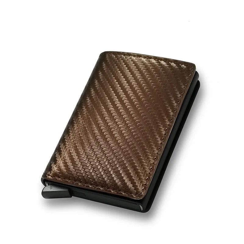RFID Blocking Wallet Anti-Theft ID Carbon Fiber Metal Credit Card Holder Money Clip