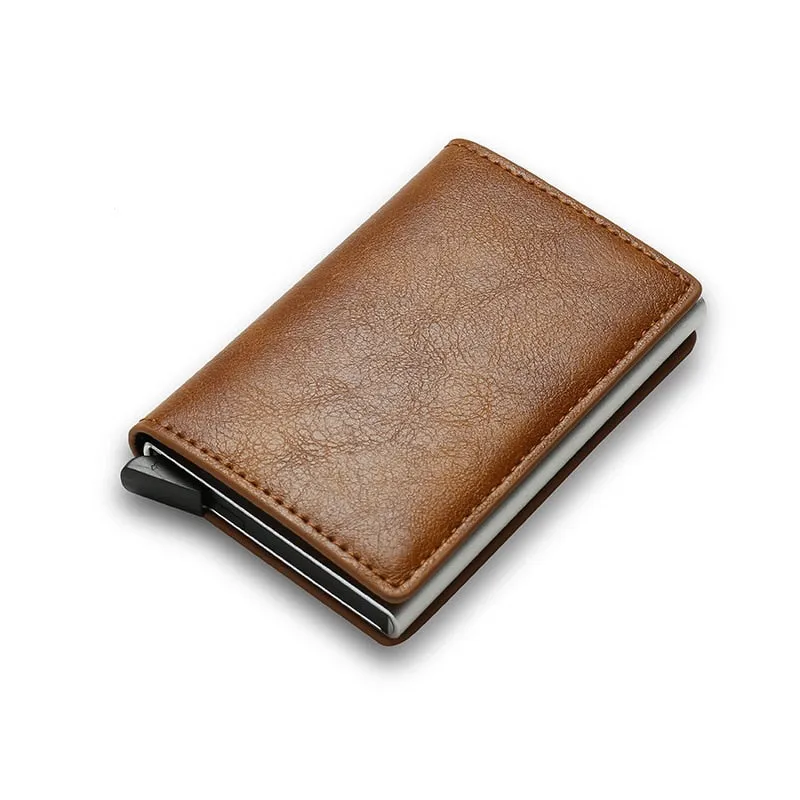 RFID Blocking Wallet Anti-Theft ID Carbon Fiber Metal Credit Card Holder Money Clip