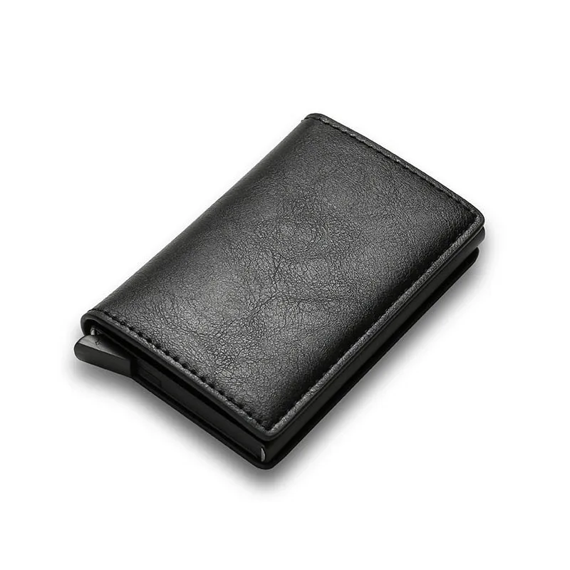 RFID Blocking Wallet Anti-Theft ID Carbon Fiber Metal Credit Card Holder Money Clip