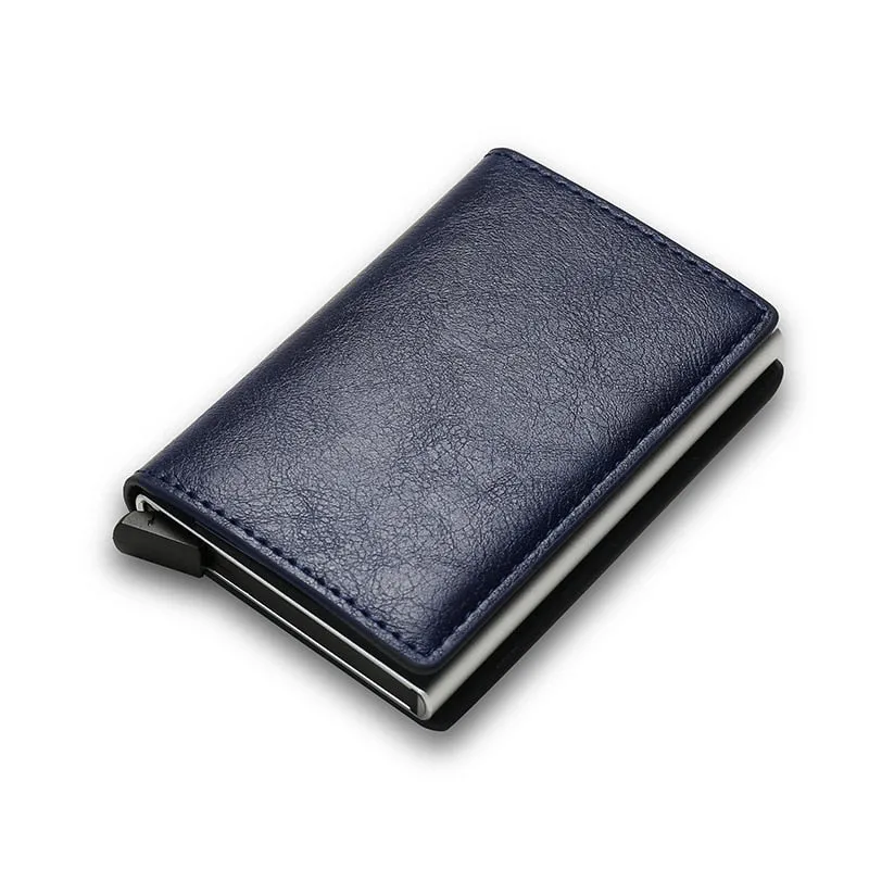 RFID Blocking Wallet Anti-Theft ID Carbon Fiber Metal Credit Card Holder Money Clip