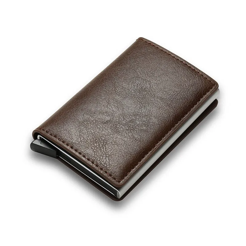 RFID Blocking Wallet Anti-Theft ID Carbon Fiber Metal Credit Card Holder Money Clip