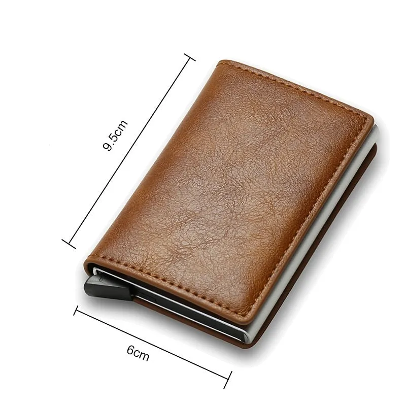 RFID Blocking Wallet Anti-Theft ID Carbon Fiber Metal Credit Card Holder Money Clip