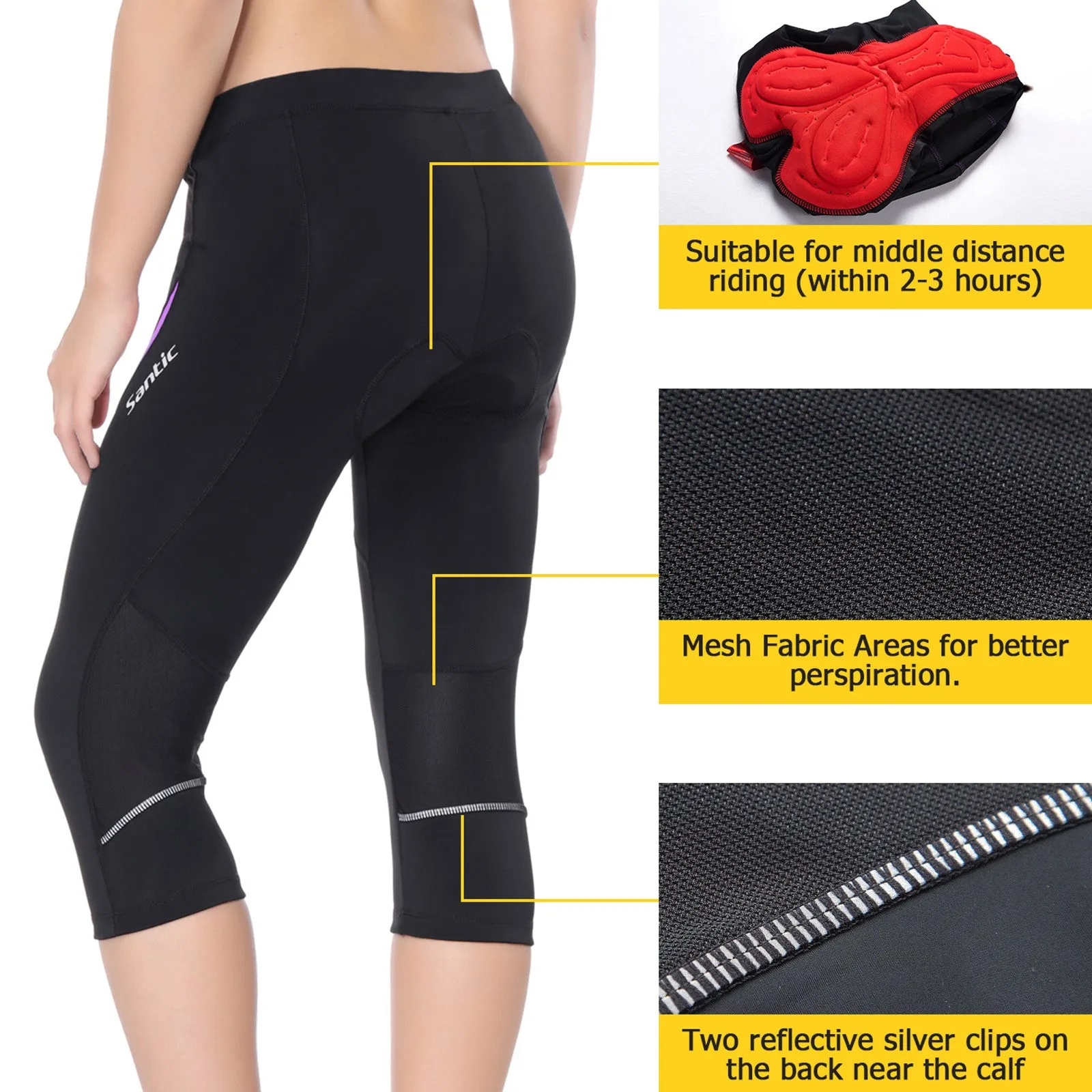Santic AoDai Purple Women Padded Cycling Shorts