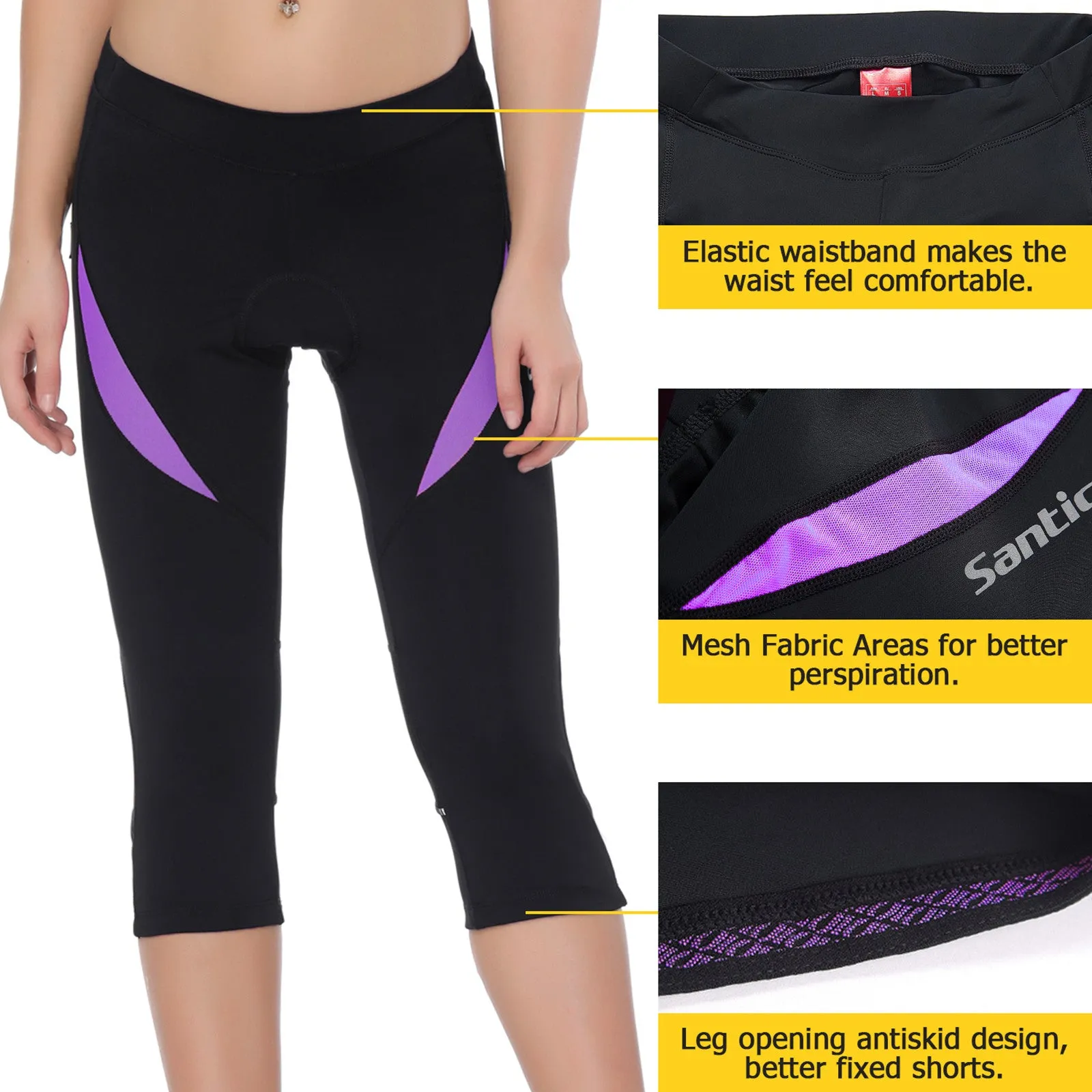 Santic AoDai Purple Women Padded Cycling Shorts