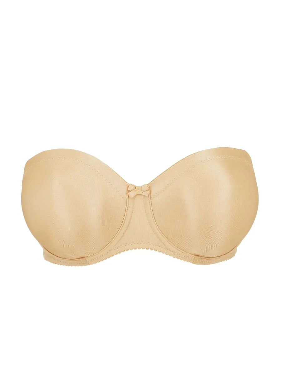 Satin Non Padded Strapless Bra - Cognac