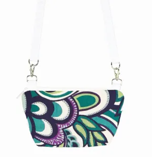 Swirled Paisley in Teal | White Nylon | Traveler Belt Bag