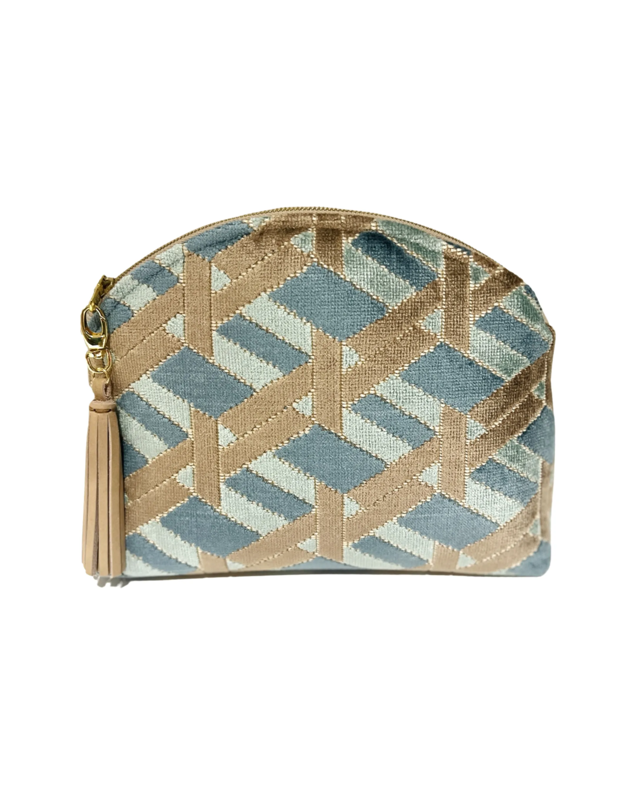 Teal and Brown Velvet Performance Pouch