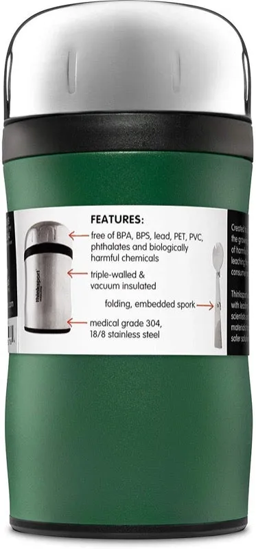 Thinksport  Insulated Food Container with Spork, 17 oz