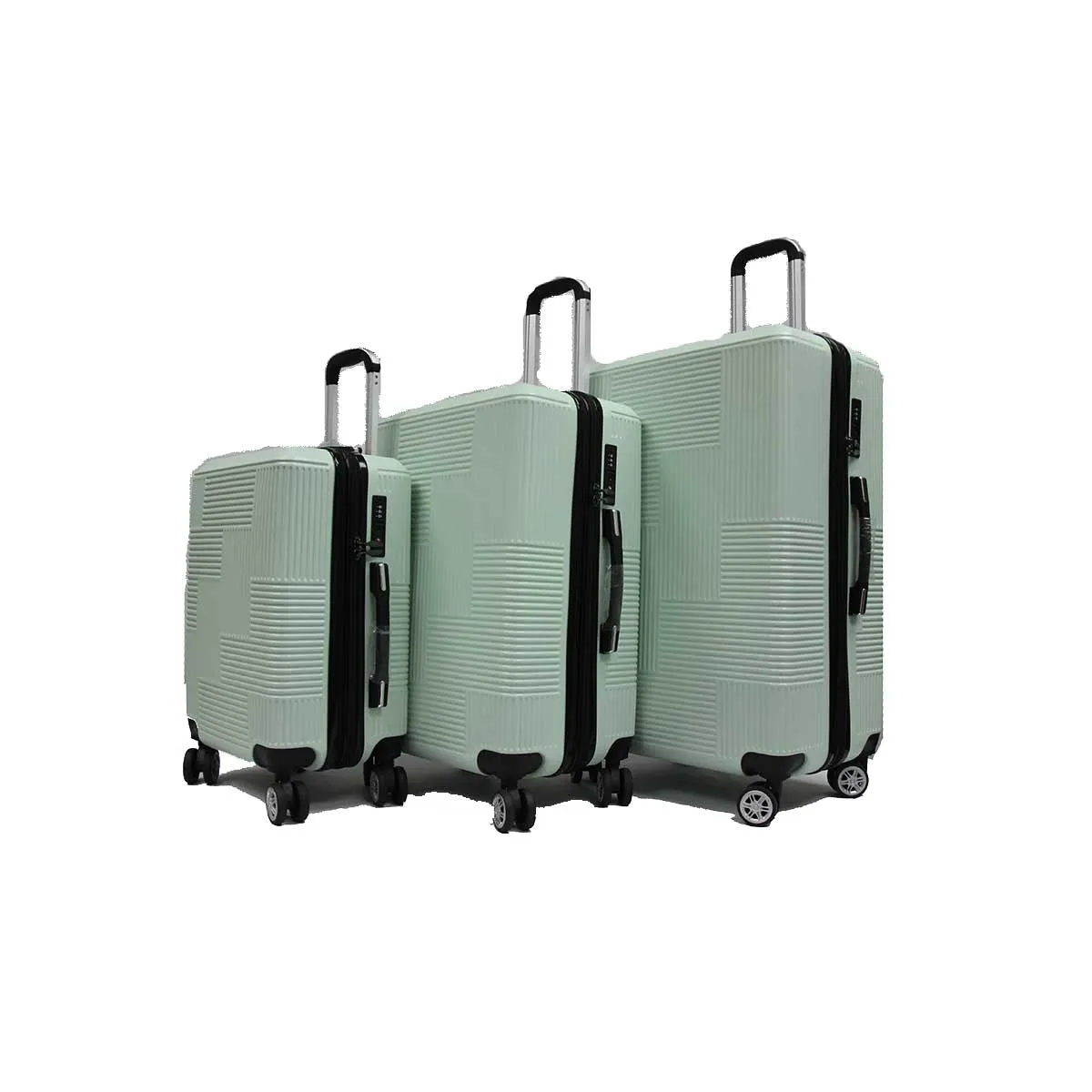 Trenchant ABS PC Anti-theft Expandable Zipper Luggage with 8 Spinner Wheels TSA Lock