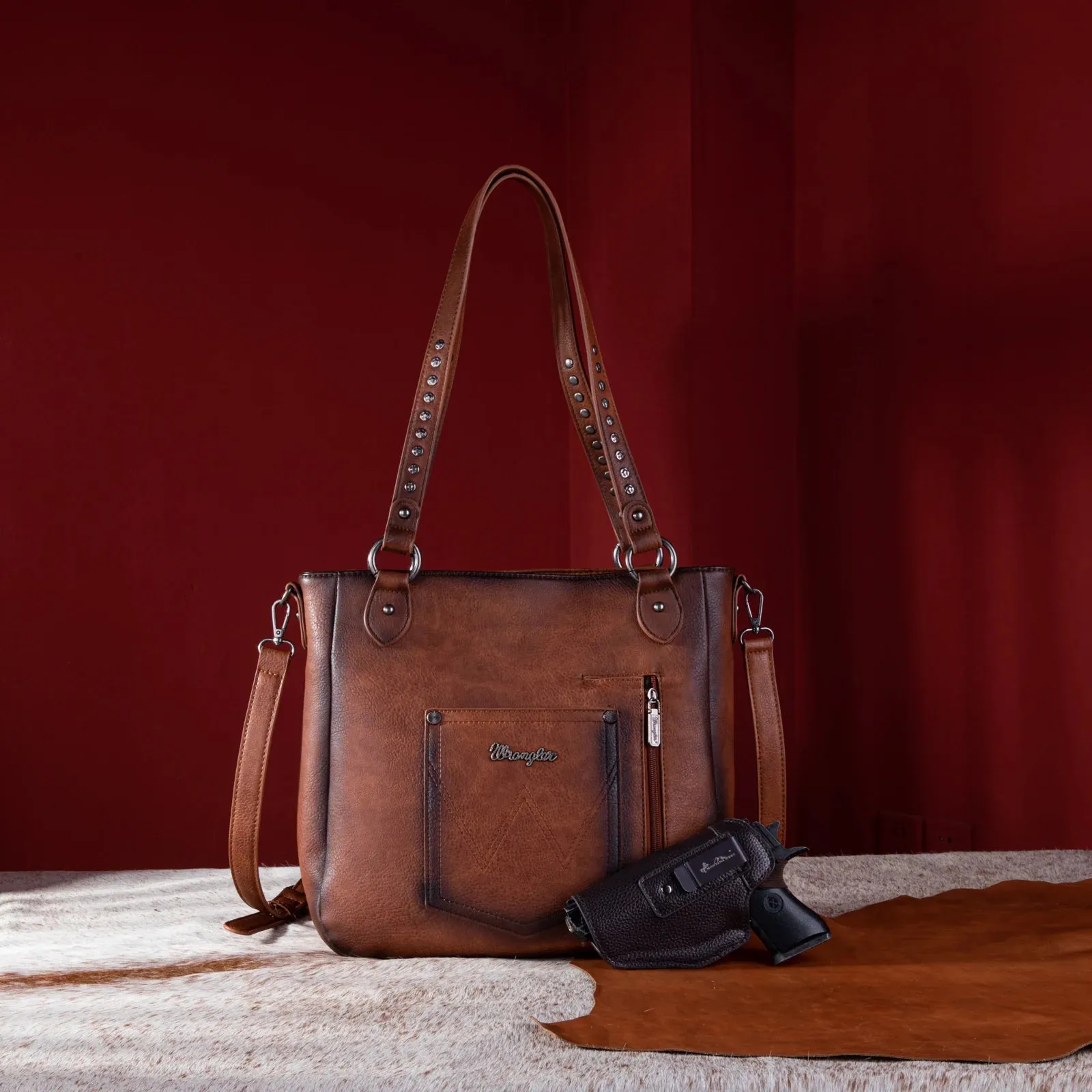 Wrangler Studded Hobo ~ Brown