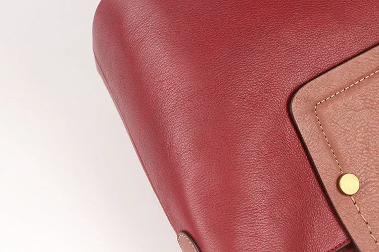 YAAGLE Personalized Women Contrast Color Leather Handbag Set YGA031
