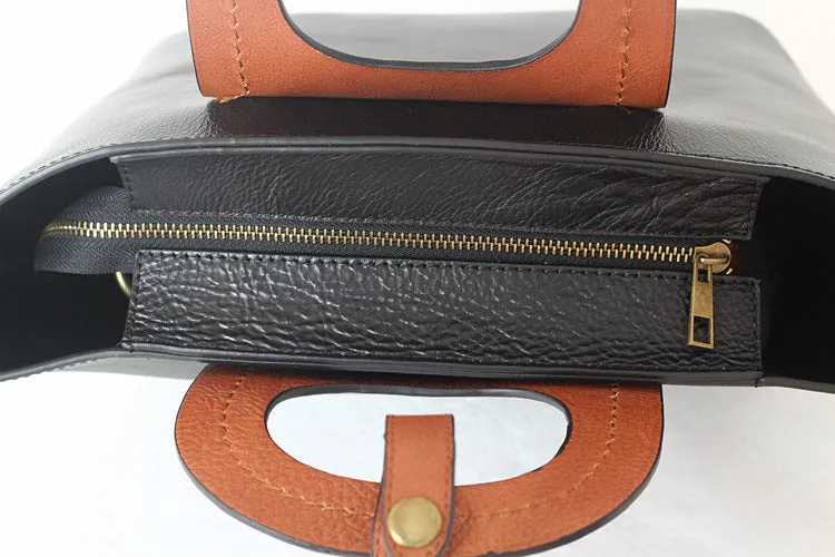 YAAGLE Personalized Women Contrast Color Leather Handbag Set YGA031