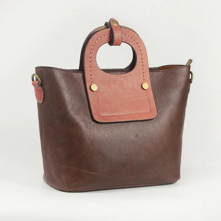 YAAGLE Personalized Women Contrast Color Leather Handbag Set YGA031