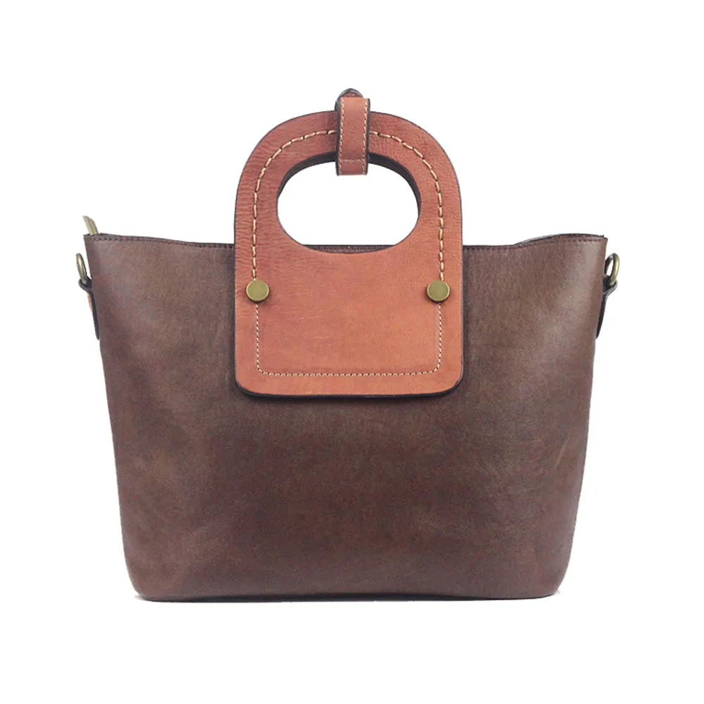 YAAGLE Personalized Women Contrast Color Leather Handbag Set YGA031